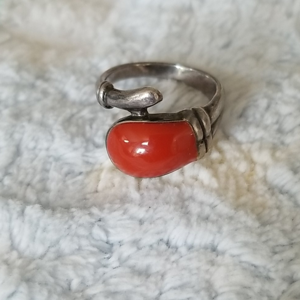 Free with purchase!  Coral or Jasper Sterling Ring